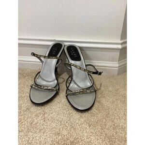 Elegant Gucci Silver Strappy Heels
